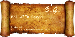 Bollók Gerda névjegykártya